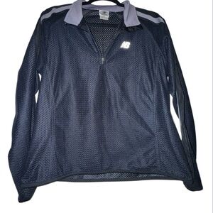New Balance black mesh Half-Zip Athletic Jacket